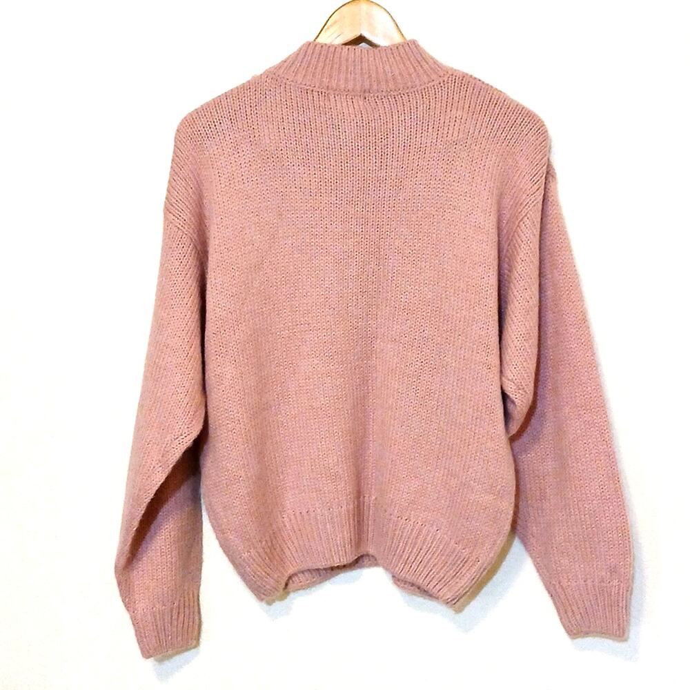 Vintage 62 East pink cable knit sweater 80s 90s - Picture 2 of 4